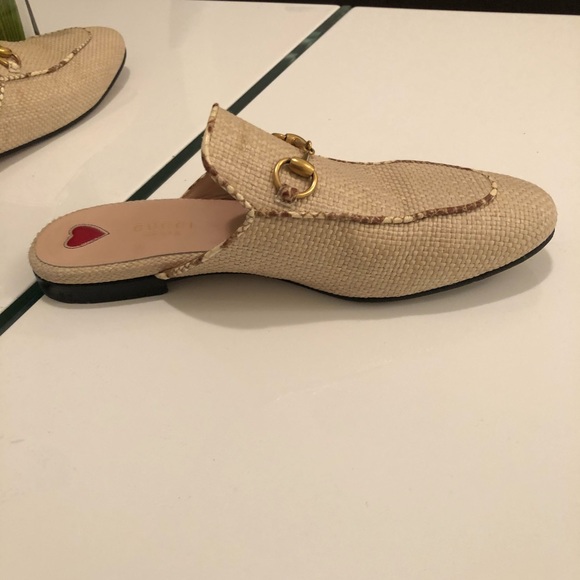Authentic Gucci Women Princetown Raffia Slippers - Picture 7 of 8